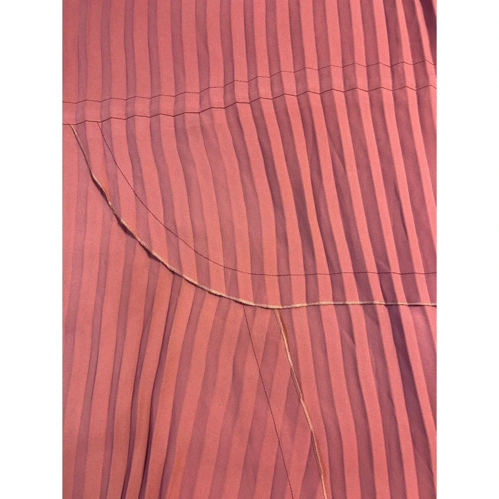 Delfi Collective Pleated Asymmetrical Dress Womens Large Rose Pink Excellent‎